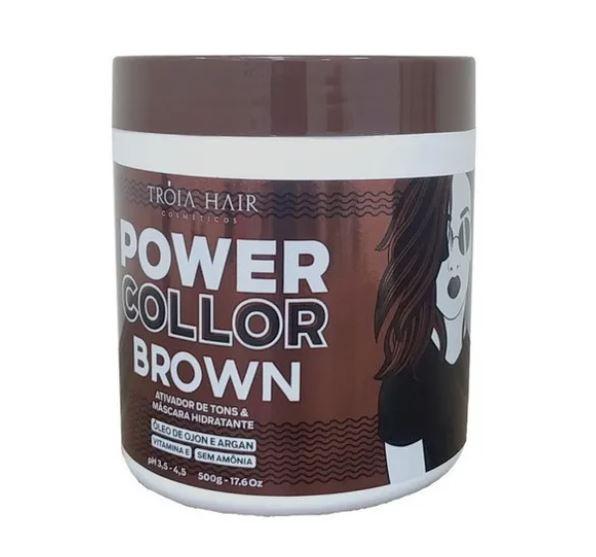 Troia Hair Hair Mask Power Collor Brown Toning Tinting Argan Ojon Vitamin E Mask 500g - Troia Hair