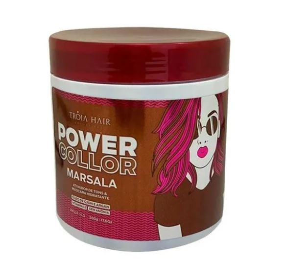 Troia Hair Hair Mask Power Collor Marsala Toning Tinting Argan Ojon Vitamin E Mask 500g - Troia Hair