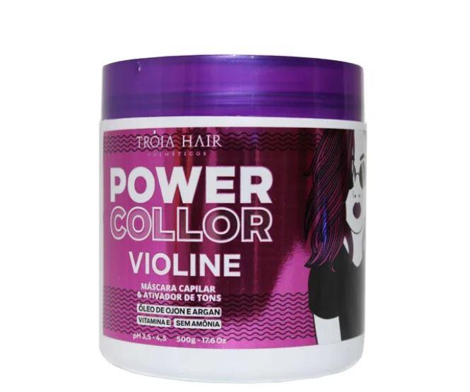 Troia Hair Hair Mask Power Collor Violine Toning Tinting Argan Ojon Vitamin E Mask 500g - Troia Hair