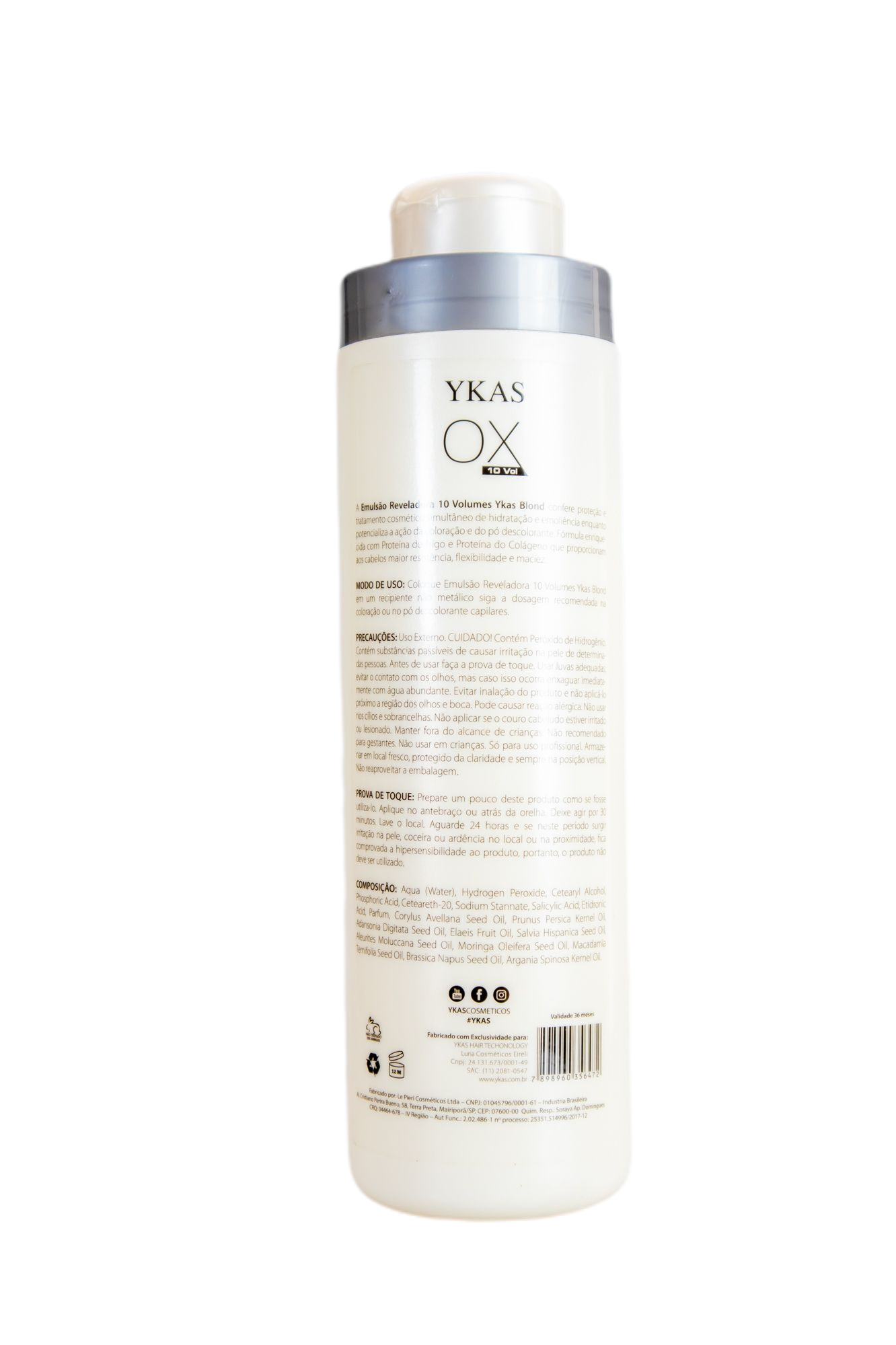 Ykas Brazilian Hair Treatment Professional Blond Oxidizing Emulsion Hair Treatment OX 10 900ml 3% - Ykas