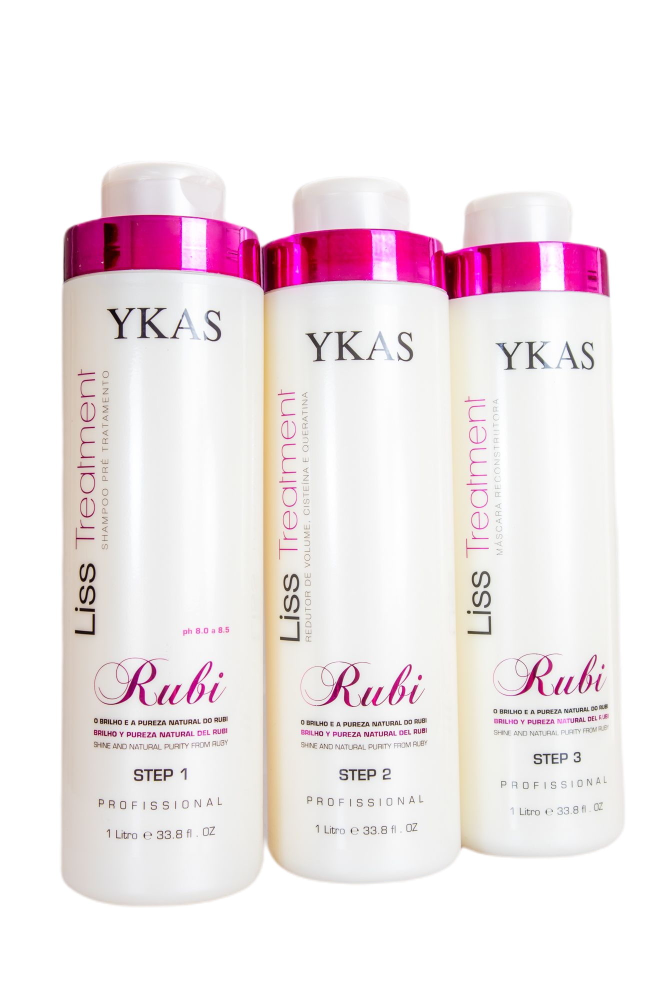 Ykas Hair Treatment Progressive Liss Treatment Rubi Kit 3x1Lt - Ykas