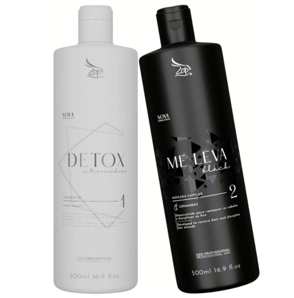 Zap Cosmetics Hair Care Me Leva Detox Black Macadamia Coconut Oil Treatment Kit 2x500ml - Zap Cosmetics